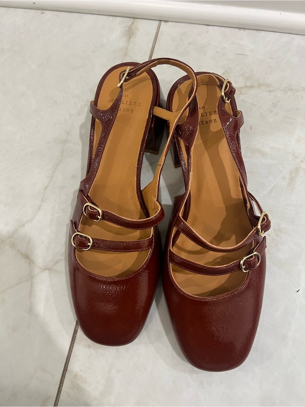 NEW Sezane Burgundy Paula Babies Shoes Size 39 - Picture 3 of 7